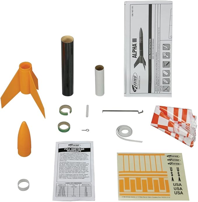 Estes Alpha III,Orange, Black