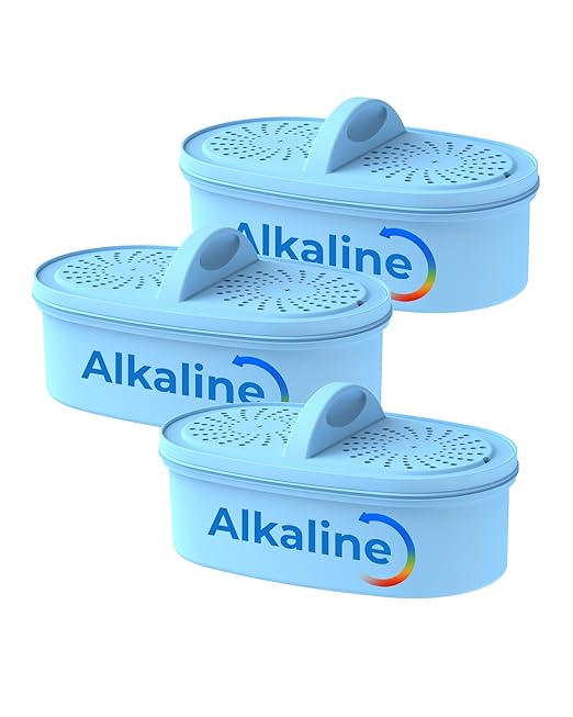 AQUA CREST PF-AL Alkaline Water Filter Replacement for Waterdrop® Pitcher Filtration System, Fits Waterdrop® PF-AL, Reduces PFOA/PFOS, Chlorine, Last Up to 100 Gallons, 3 Pack