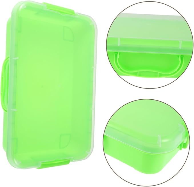 Yardwe Space Themed Portable Storage Container for Arts Crafts and Sand Light Green for Creative Play and Exploration