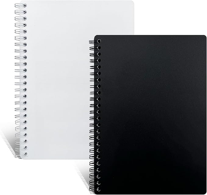 2 Pack Reusable Sticker Book Collecting Album Sticker Storage Organizer Book with 30+30 Sheets Blank Release Paper A5 Stickers Collection Notebook(Black+Clear)