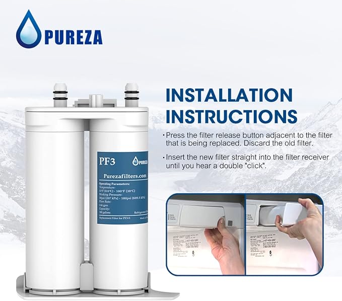 MARRIOTTO WF2CB Water Filter - Compatible with Pure Source 2 Water Filter, WF2CB, NGFC2000, FC100, Kenmore 469911, 469916, 2 Pack