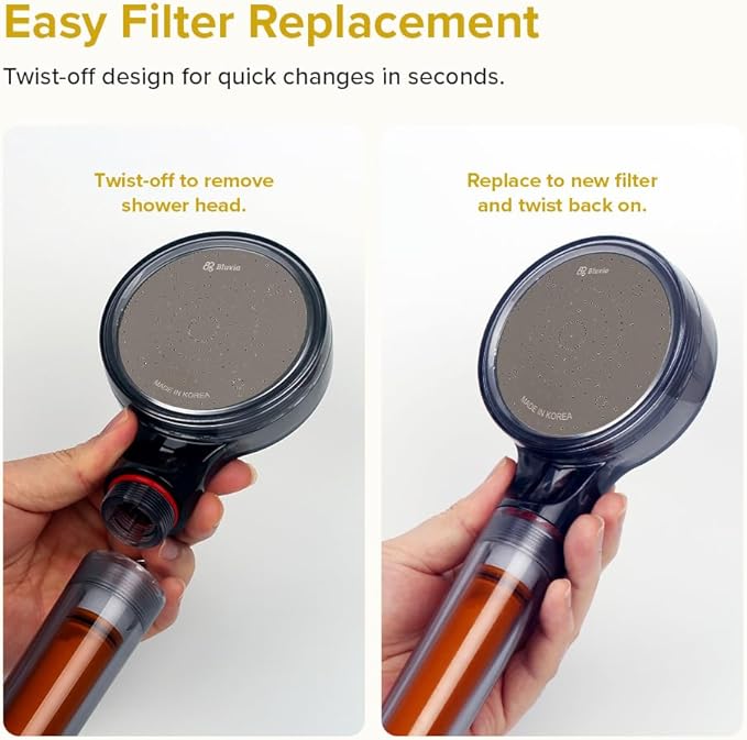 Bluvia Vitamin C Filtered Shower Head with Handheld High Pressure Handheld Shower Head with Filter