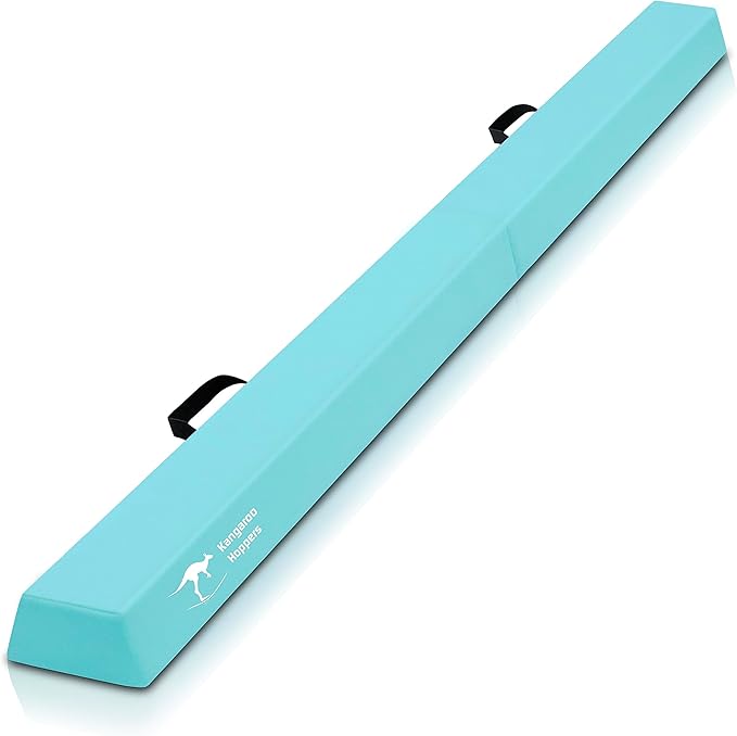 Kangaroo Hoppers Folding & Adjustable Balance Gymnastics Beam for Kids Ages 3-12, Extra Firm Floor Beam for Beginners and Professionals Home Training Equipment with Anti-Slip Foot, 8FT / 40 Inch