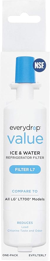 Everydrop Value by Whirlpool, Replacement Water Filter for LG LT700P, EVFILTERL7, Single-Pack & Lg LT120F - 6 Month Replacement Refrigerator Air Filter, White
