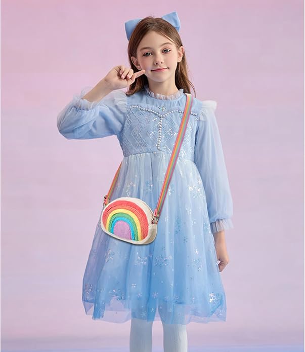 Toddler Purse Easter Basket Stuffers Gifts for Kids: 2 3 4 5 6 7 8 Year Old Girl Birthday Gift, Rainbow Crossbody Bag