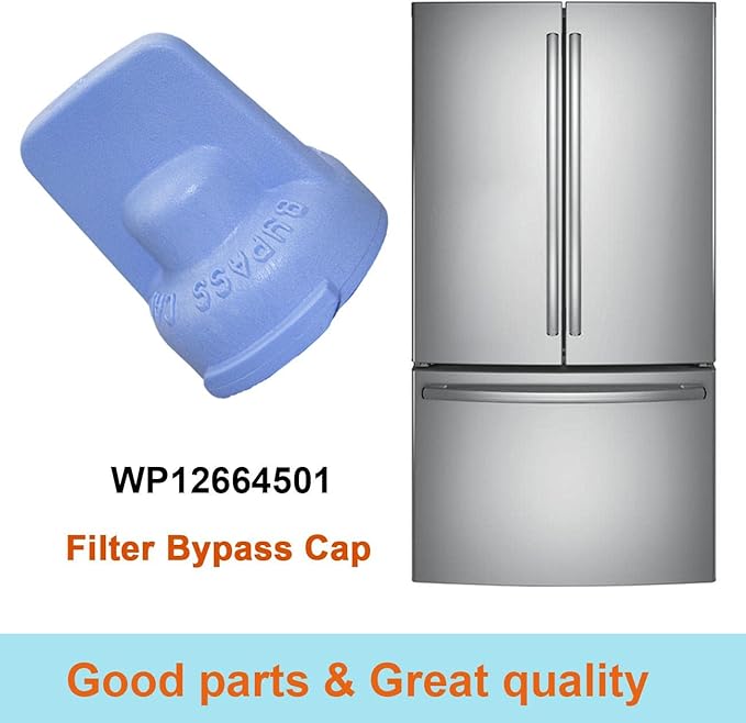WP12664501 For Whirlpool Refrigerator Fil-ter Bypass Cap W11395888 12664501SP plugs EveryDrop Fil-ter 4 slot - 1 Pack