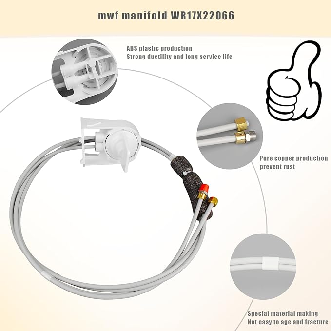 Upgrade WR02X45209 Refrigerator Filter Manifold replace Refrigerator Water Filter Head WR17X11920 WR17X20862 AP7225537 Mwf Manifold & Tubes Asm compatible GE Refrigerator 2-year Qa