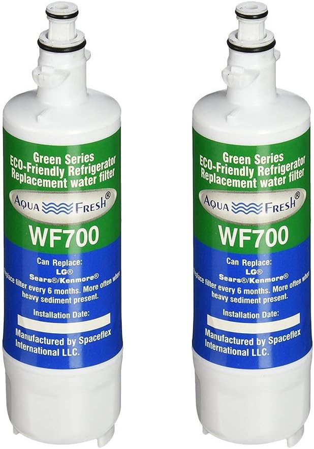 Aqua Fresh ADQ36006101 Replacement Water Filter Compatible with LG LT700P, 9690, ADQ36006102, RFC 1200A, ADQ36006101-S, LFXS30766S, WSL-3, FML-3 Refrigerator (2 Pack)