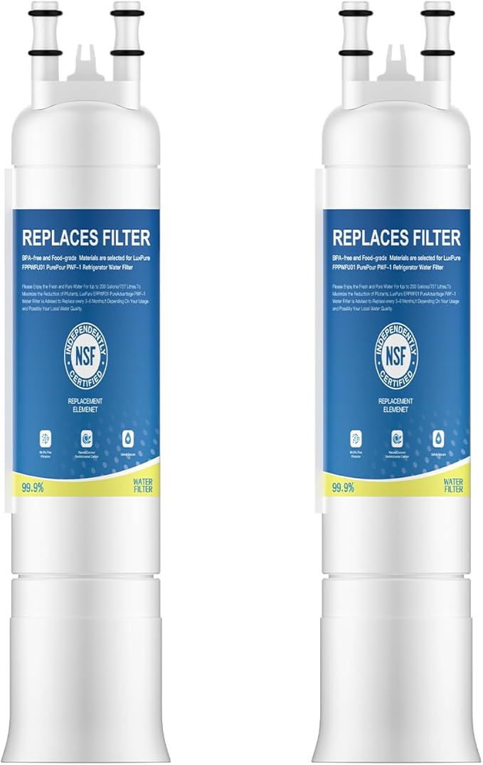 FPPWFU01 Water Filter Replacement, Compatible with FPPWFU01 Frigidaire Water Filter, Electrolux Gallery Water Filters, EPPWF01, PureAdvantage PWF-1, PurePour (2-piece)