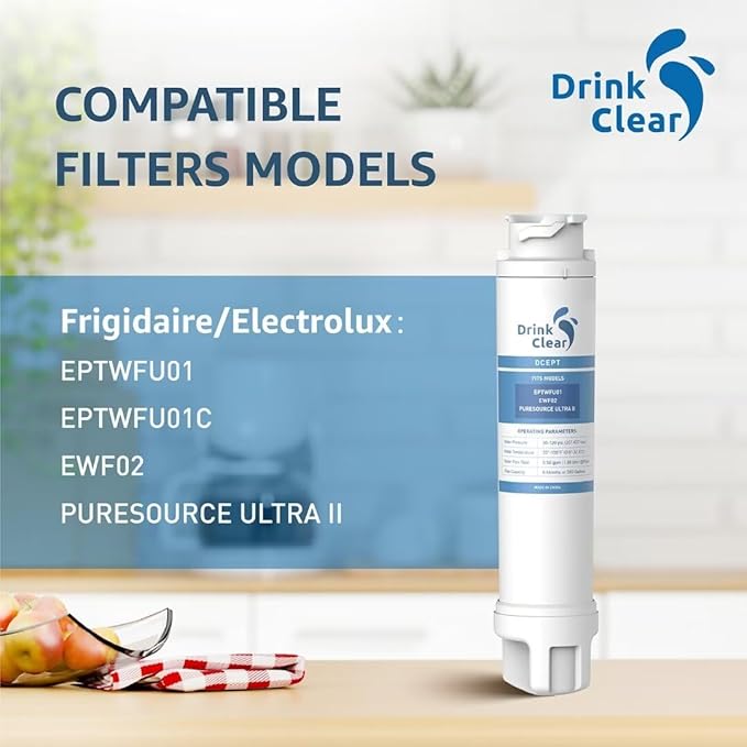 Compatible with Frigidaire EPTWFU01, Pure Source Ultra II, Pure Source Ultra 2, EWF02, 4562222, 012505454226, 807946701, Pack of 2