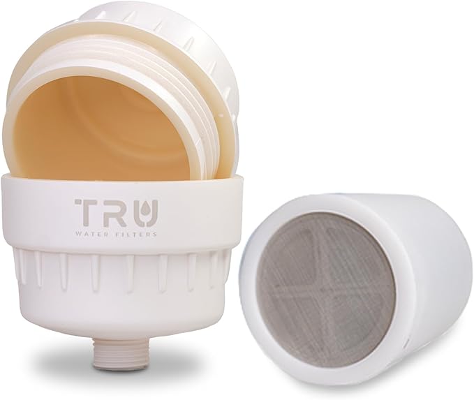 TRU High Output Shower Filter - Reduces Chlorine and other Harmful Sediments. Relieves dry and itchy skin, while Improving the health of your Hair, Skin, and Nails (White)