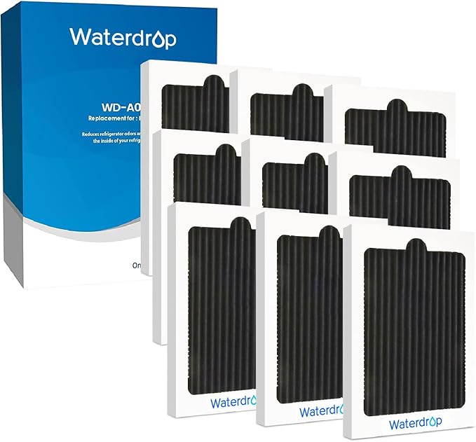 Waterdrop Replacement filter for Frigidaire® & Electrolux® Paultra® Refrigerator Air Filter, Pure Air Ultra®, EAFCBF®, SCPUREAIR2PK, 242047801, 242061001, 242047804, Carbon Activated Filter, 9 Pack