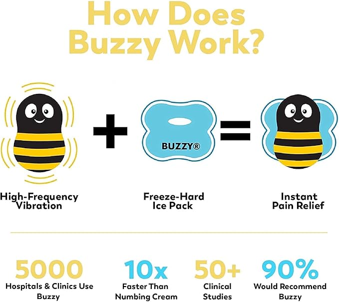 Buzzy: As Seen On Shark Tank Personal Vibrating Ice Pack for Sharp Pain Relief – Non Invasive Pro Cold Pad Device, Solution for Need Pain– Best Quick After Tattoos, Black