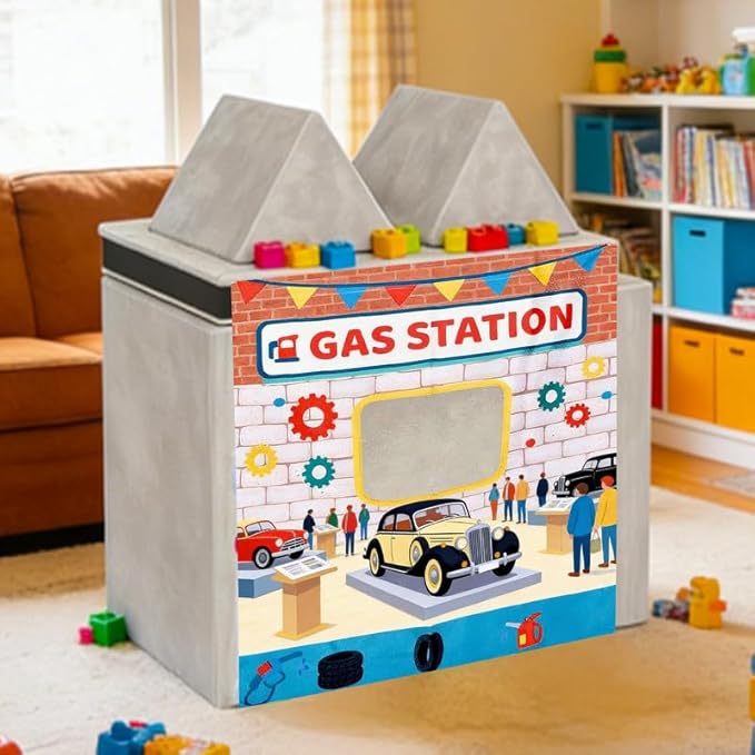 Play Couch Panels – Gas Station Theme Foam Modular Sofa Panels with Adjustable， Soft Couch Accessories for Creative Arrangements， 33.5×37in