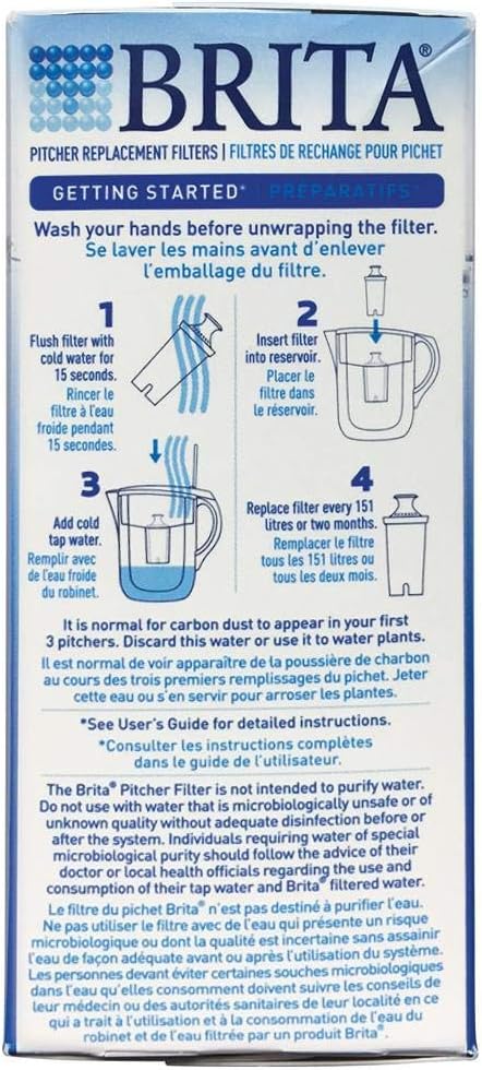 Brita 35503 Water Filter Pitcher Advanced Replacement Filters, 3/Pack