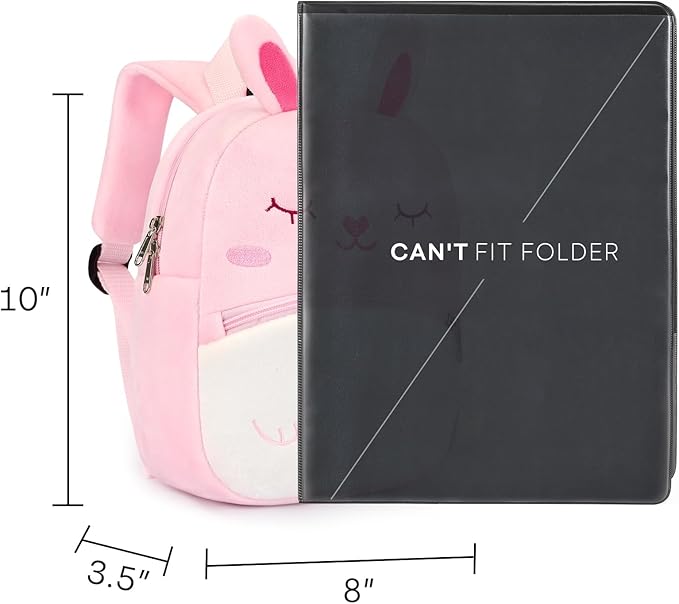 mibasies Toddler Backpacks for Girls 2-4: Plush Backpack -3D Animal Cartoon Mini Travel Bag -10 inch Toddler Backpack Leash