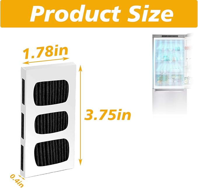 Refrigerator Air Filter, 2 Pack Pure Air Ultra II Refrigerator Air Filter Activated Carbon Filter with Carbon Technology Replacement for Frigidaire PAULTRA2, Pure Air Ultra 2 to Absorb Food Odors