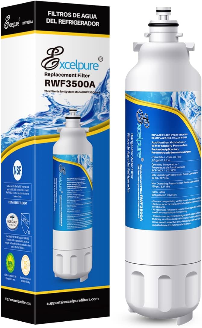 EXCELPURE 𝐀𝐃𝐐𝟕𝟑𝟔𝟏𝟑𝟒𝟎𝟏 Replacement for 𝐋𝐆® LT800P, ADQ73613402, ADQ736134, ADQ73613408, 𝐊𝐞𝐧𝐦𝐨𝐫𝐞𝟗𝟒𝟗𝟎,46-9490, LMXS30776s, LSXS26326S, LSXS26366S, LMXC23746S, LMXC23746D, 1PACK