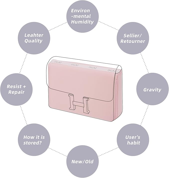DGAZ Purse Pillow Shaper Insert for Hermes Constance 19/New19/24/New24 Bags, Silky Pillow Shaper for Luxury Handbags(Pink,newC24)