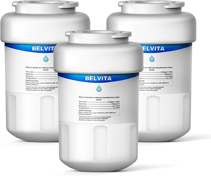 BELVITA Compatible with MWF, MWFINT, 46-9991, SnnartWater, MWFP, MWFA, GWF, HDX FMG-1, WFC1201, GSE25GSHECSS, PC75009, RWF1060, 197D6321P006(3 Pack,White)