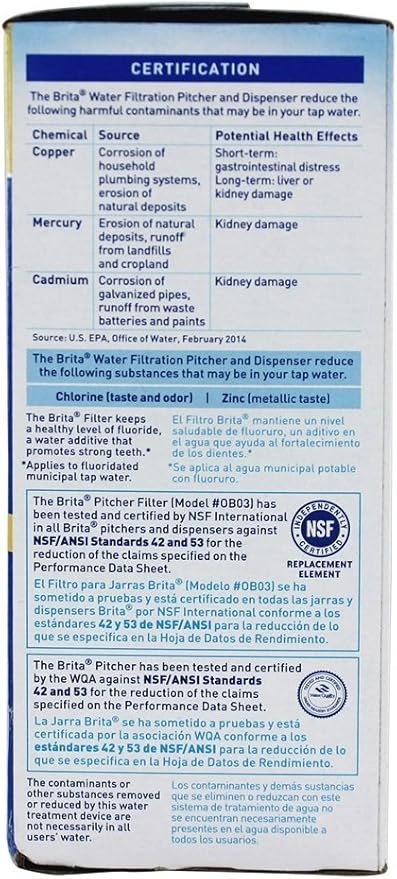 Brita Water Pitcher Replacement Filters, White 3 Filters