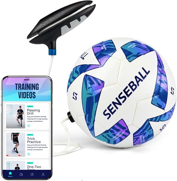 Soccer Trainer Ball with Free App | Training Equipment for Young Players | Soccer Gifts | Improve Ball Control, Footwork & Coordination with Professional Coach Program & 50+ Exercise Videos