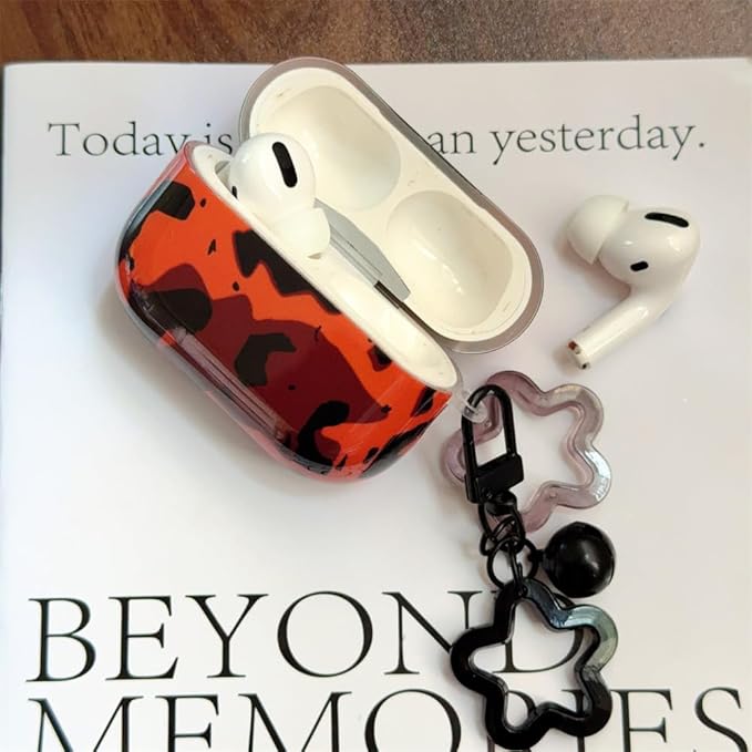 Compatible with AirPods Pro 1st/2nd Generation Case (2019/2022/2023) - Cute Brown Leopard Silicone Cover with Adjustable Neck Strap, Shockproof Keychain for Travel, Women & Men,Girl