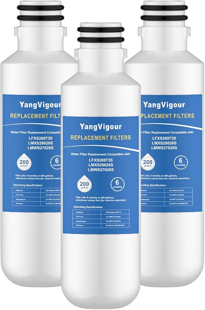 Water Filter Replacement Compatible with LT1000P, LT1000PC, ADQ747935,ADQ74793501, ADQ74793502, LMWS27626S, LFXS26973S, 6 Month 200 Gallons, 3PCS Water Filters (3 Count)