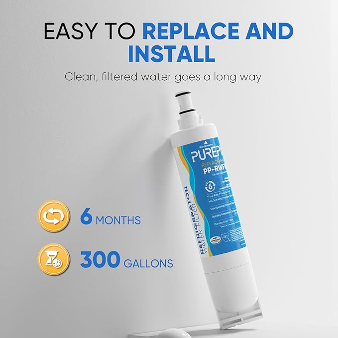 PUREPLUS 4396508 Refrigerator Water Filter, Replacement for EDR5RXD1, EveryDrop Filter 5, 4396510, 4392857, Kenmore 46-9010, 9085, LC400V, WF-NLC240V, RFC0500A, WF285, W10186668, 4Pack