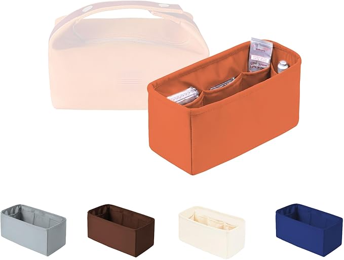 Purse Organizer Insert for Bride A Brac GM, Lightweight & Portable Handbag Organizer, Satin Bag Insert with Practical Pockets, Bag Accessories for Women Luxury Handbags(Orange, GM)