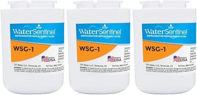 WaterSentinel WSG-1 Made in USA Refrigerator Replacement Filter: Fits GE MWF Filters…… (3, 5.5)