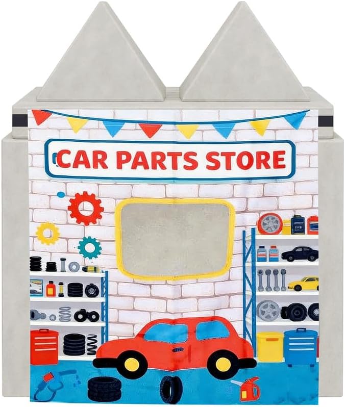 Play Couch Panels – Car Parts Store Theme Foam Modular Sofa Panels with Adjustable， Soft Couch Accessories for Creative Arrangements， 33.5×37in