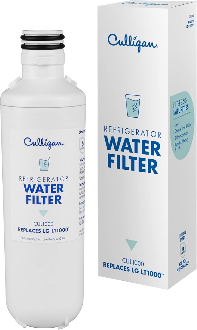 Culligan CUL1000 Refrigerator Water Filter | Replacement for LG Water Filter (LT1000) | Replace Every 6 Months | Pack of 1