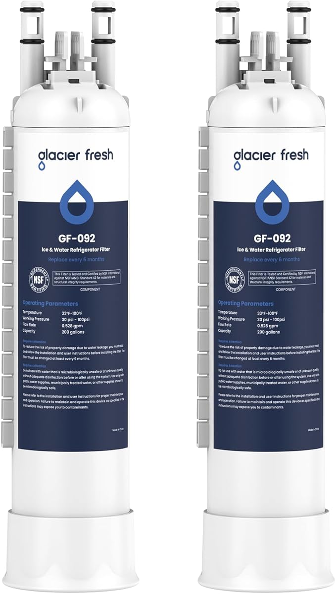GLACIER FRESH FPPWFU01 Water Filter Replacement for Frigidaire PurePour FPPWFU01, Compatible with Electrolux EPPWFU01, PureAdvantage PurePour PWF-1, NSF42, 2 Pack