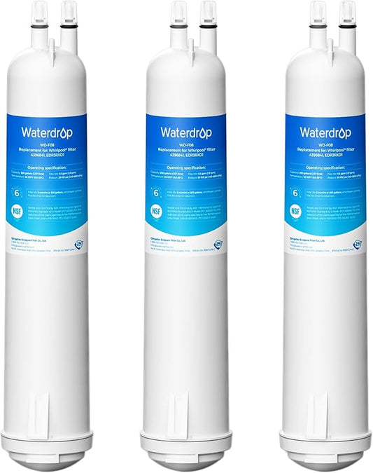 Waterdrop EDR3RXD1 Replacement for Everydrop® Filter 3, 4396841, 4396710, Kenmore® 46-9083, 46-9030, WD-F08 Refrigerator Water Filter, 3 Filters