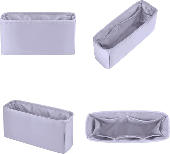 19 Bag Organizer Insert, Purse Organizer with Silky Satin Compatible with Chanel 19 Bag Maxi, Lightweight Shaper for Daily Use (Lavender, Maxi 36)
