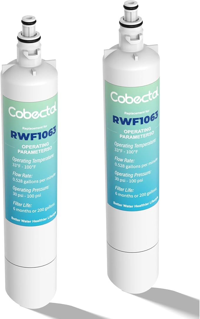 RPWF Water Filter Replacement For g/e RPWF(NOT Fit For R*PWFE),DWF-36, R-3600, MPF15350, OPFG3-RF300, WF277, RWF1063,WSG-4, RWF3600A,2 Pack,by Cobectal