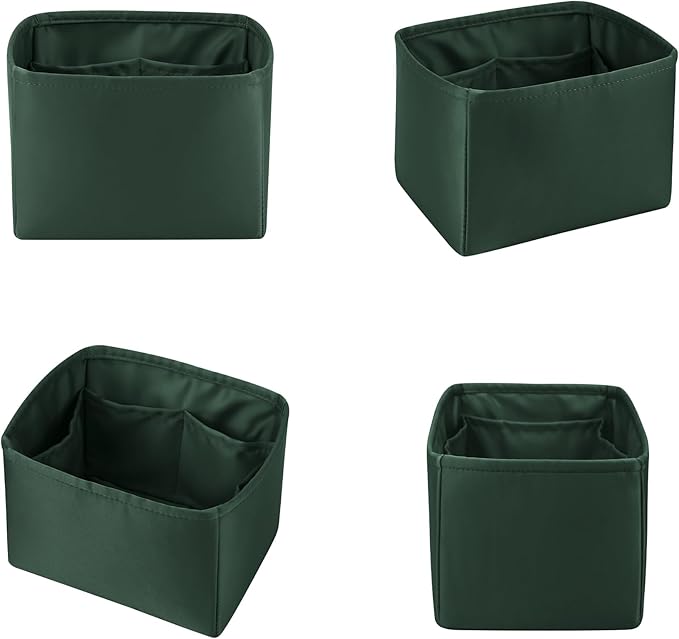 Purse Organizer Insert for Luxury Bag, Lightweight & Soft Satin Fabric with Pockets, Ideal for Travel, Shopping, and Daily Use, Multicolor Options, Fits Picotin 22(Vert Anglais, PC22)