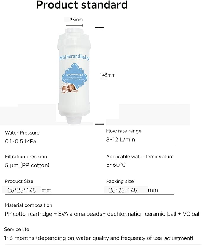 Shower Filter Vitamin C for Hard Water Filter Shower Aromatherapy Bathroom Accessories Remove Chlorine Fluoride Heavy Metals Improves Skin Condition Protects Hair Orchid Scent