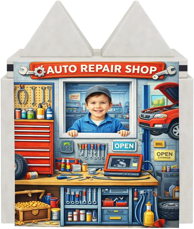 Foam Play Couch Panels - Auto Repair Shop Theme,Soft Sofa Accessories,Modular Play Panels,33.5x37 Inches