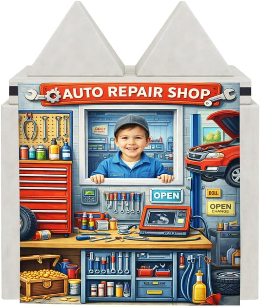Foam Play Couch Panels - Auto Repair Shop Theme,Soft Sofa Accessories,Modular Play Panels,33.5x37 Inches