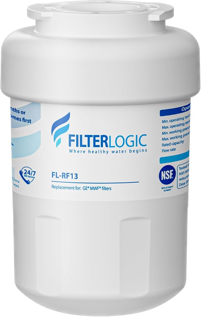 Filterlogic FL-RF13 Replacement for GE® MWF®, SmartWater® MWFP, MWFINT, MWFA, GWF, HDX FMG-1, GSE25GSHECSS, WFC1201, RWF1060 Refrigerator Water filter