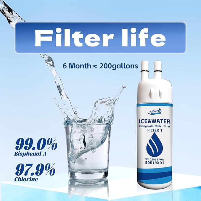 EDR1RXD1 water filter replacement, for Whirlpool W10295370A Everydrop Filter 1 Kenmore 46-9930,46-9081 Compatible with DR1RXD1B, KAD1RXD1,WHR1RXD1, P4RFKB2, P8RFWB2L, 9930,9930P (1)