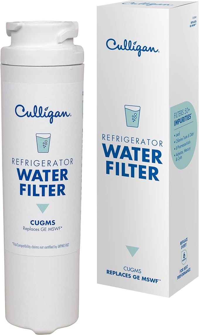 Culligan CUGMS Refrigerator Water Filter | Replacement for GE Water Filter (MSWF) | Replace Every 6 Months | Pack of 1