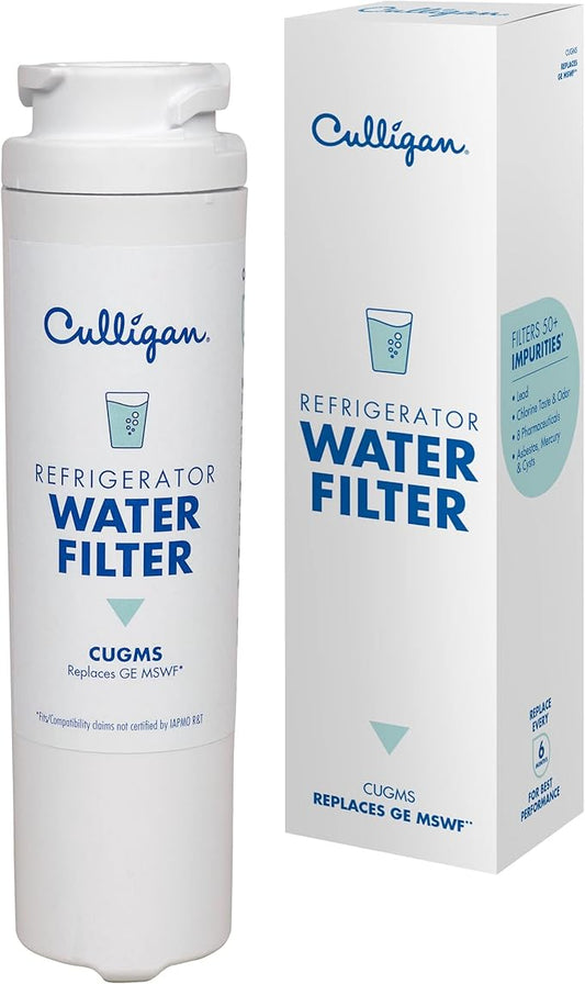 Culligan CUGMS Refrigerator Water Filter | Replacement for GE Water Filter (MSWF) | Replace Every 6 Months | Pack of 1