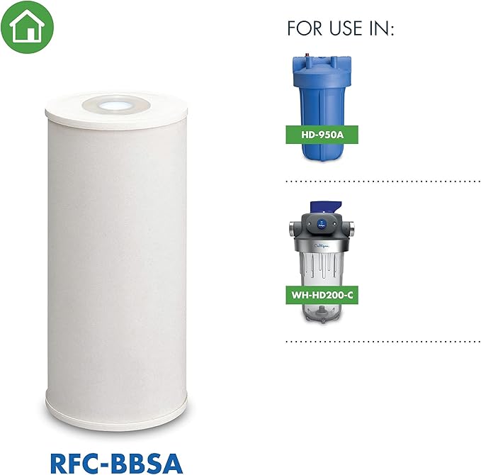 Culligan RFC-BBSA Whole House Water Filter for Sediment - 25 Micron 10”x4.5” Long Lasting Water Filter Replacement Compatible with FXHTC, W50PEHD, GXWH40L, GXWH35F, GNWH38S, WFHD13001, Pack of 1