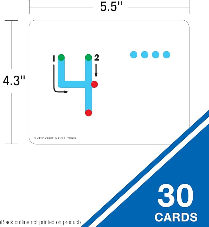 Key Education Textured Touch and Trace Math Flash Cards, Numbers 0 Through 30 Tracing Pad Flashcards for Toddlers, Preschool and Kindergarten Learning Activities