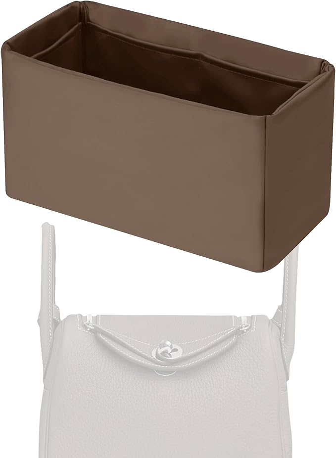 Purse Handbag Silky Organizer Insert Keep Bag Shape Fits Herme Lindy 19/26/30/34 bags, Luxury Handbag Tote Lightweight Sturdy(Etoupe grey,LD 30)