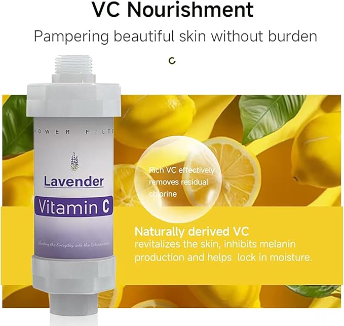 3 Pack Vitamin C Shower Head Filter for Hard Water Filter Bathtub Shower Aromatherapy Replacement Cartridge Bathroom Accessories Remove Chlorine Fluoride Heavy Metals Lavender Jasmine White Tea