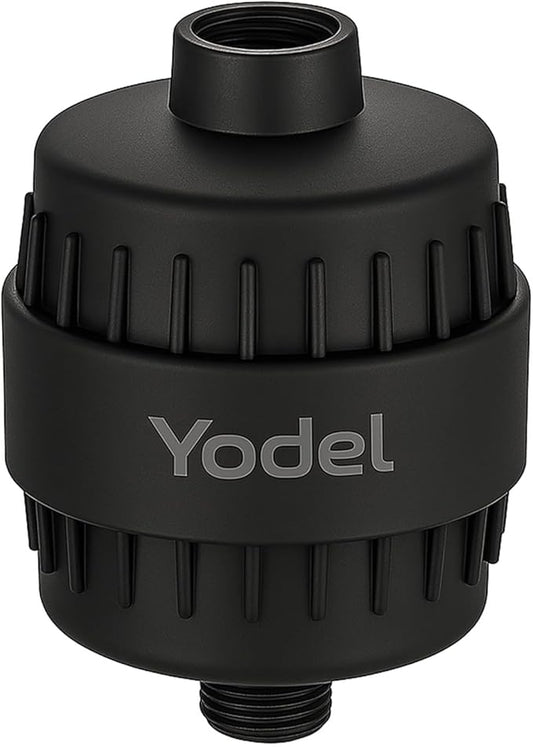 Yodel Shower Filter Matte Black - Shower Head Filter for Hard Water - Water Softener to Remove Chlorine and Fluoride,Improve Hair and Skin Condition